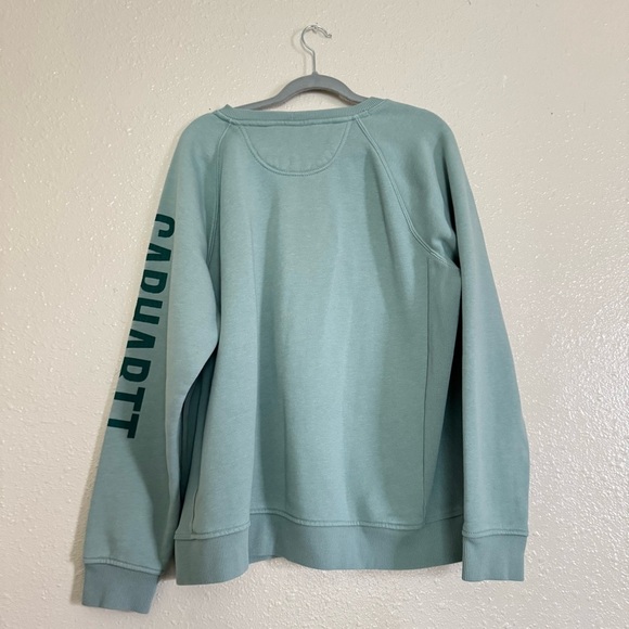 Carhartt Relaxed Fit Midweight Crewneck Block Logo Sleeve Sweatshirt - Picture 3 of 7